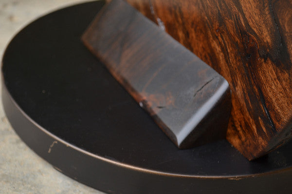 RECLAIMED LIVE EDGE SLAB SWING ARM FLOOR LAMP